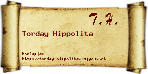 Torday Hippolita névjegykártya
